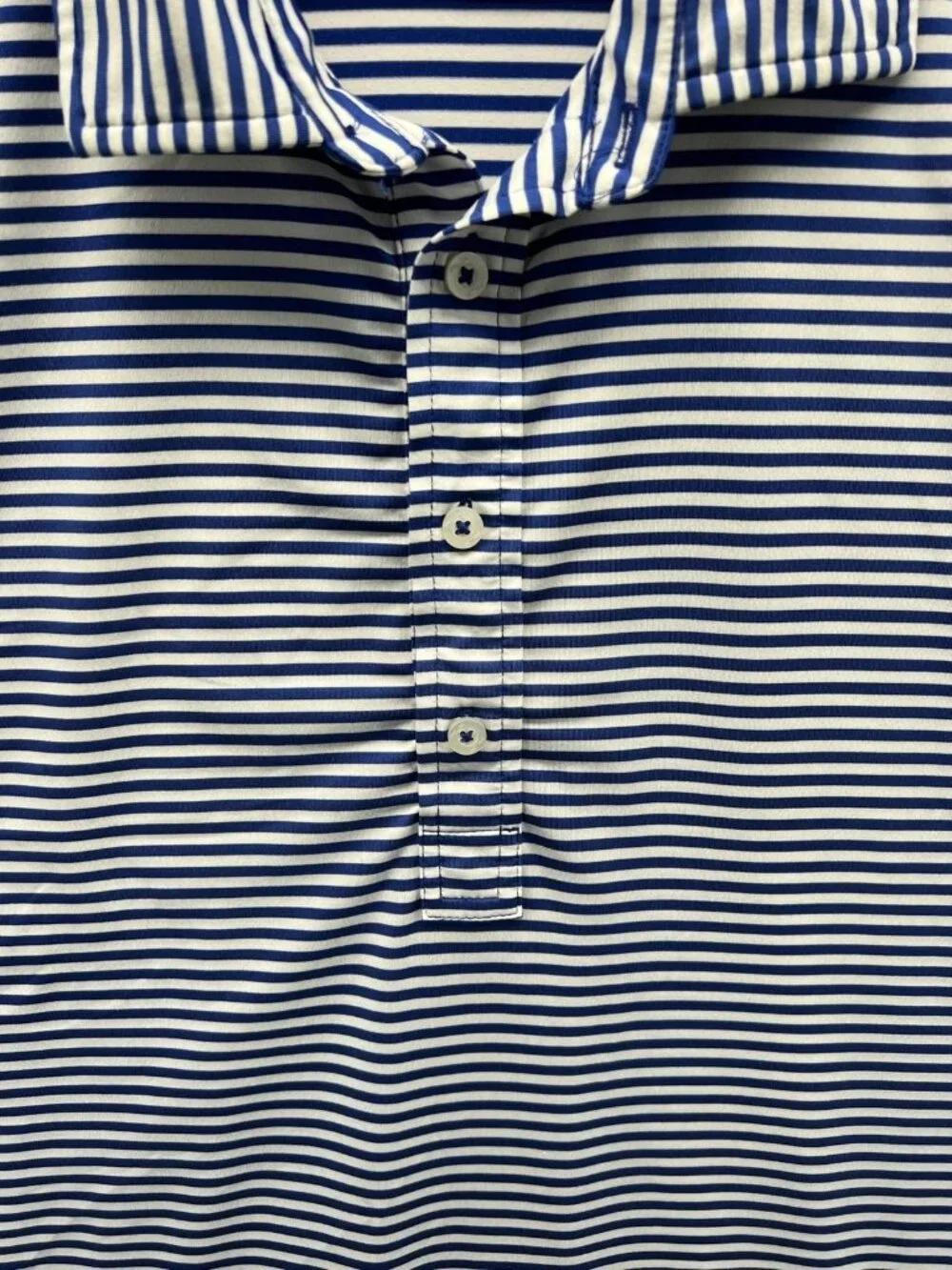 RLX Ralph Lauren Polo Shirt Mens XL Blue Striped Golf Performance Wicking